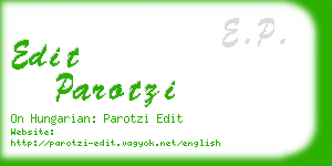 edit parotzi business card